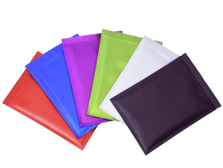 100PCS Flat Glossy Matte Aluminum Foil Ziplock Bag Heat Sealing Coffee Sugar Snack Salt Spice Tea Resealable Packaging Pouches