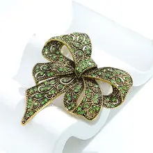 Black Rhinestone Bow Brooch for Women #3