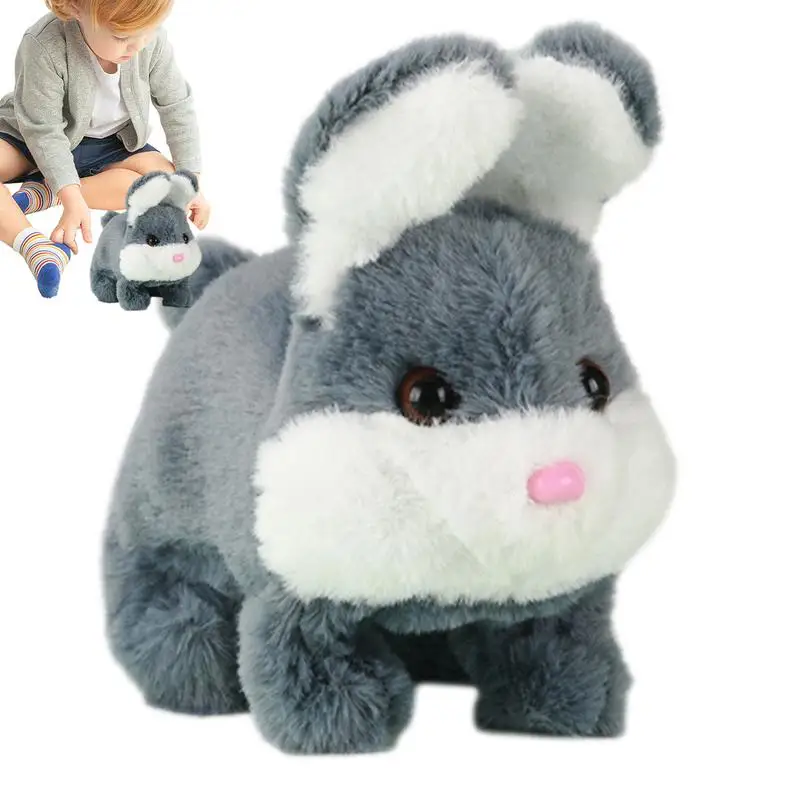 Conejo de juguete interactivo eléctrico para niños, muñeca de conejo interactiva, conejo de peluche suave para niñas y niños