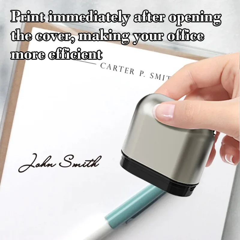 Custom Engraved Metal Name Stamp High-end Business Private Signature Seal Portable Personalized Office Signing Stamper