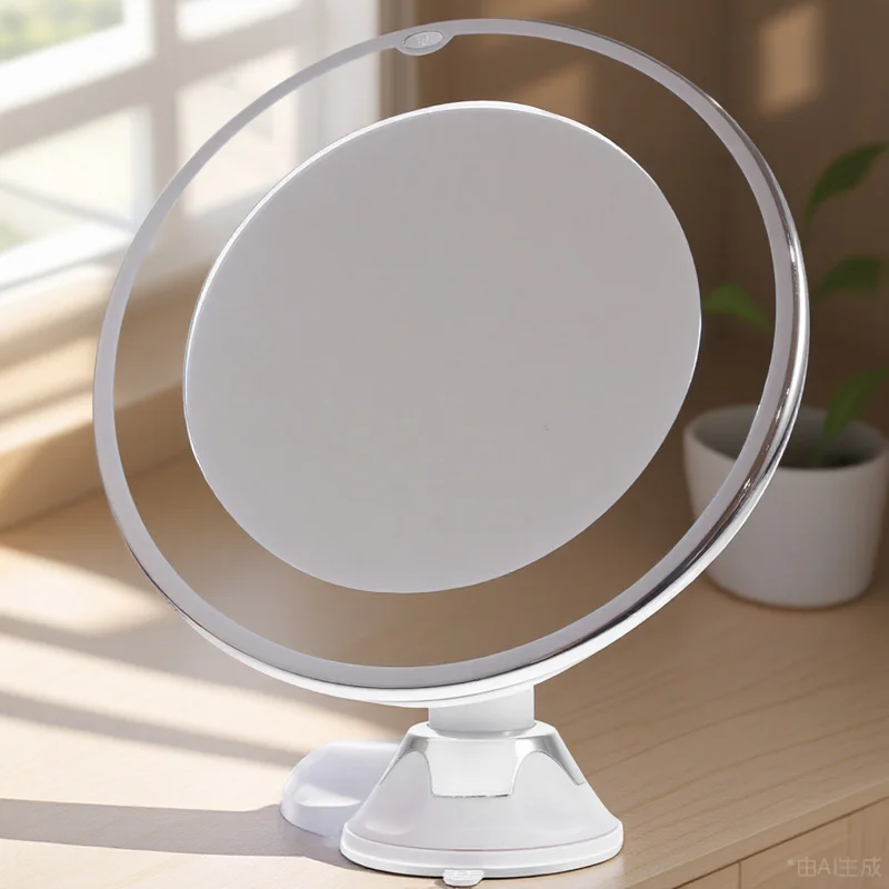 10-fache Vergrößerung, LED-Licht, Make-up-Spiegel, Saugnapf, Badezimmer, Eitelkeit, Poren, Augenbrauen, falsche Wimpern, für drinnen und draußen, Geschenk