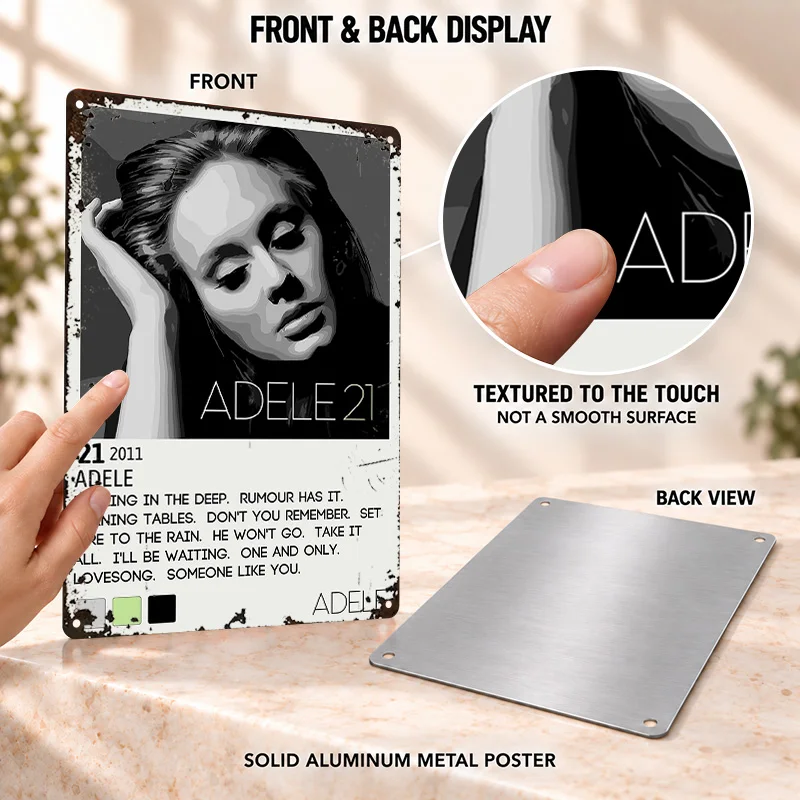 Adele Aluminum Posters Premium Collector Aesthetic Entertainment Room Wall Art Personalized Metal Sign Thoughtful Fan Keepsake