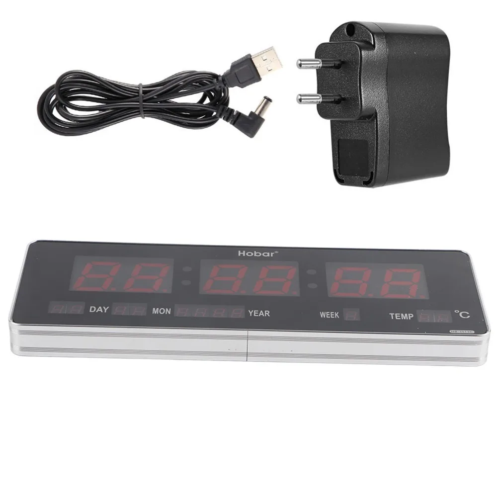 Red Number Electronic Calendar Clock LED Screen Silent Digital Clock Noctilucan Mute Complete Function Desktop Clock Living Room