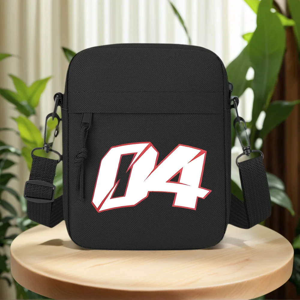 Racing number with angular design white digits Men Crossbody Bag Single Shoulder Women Cartoon Anime Film Printing Design Unisex
