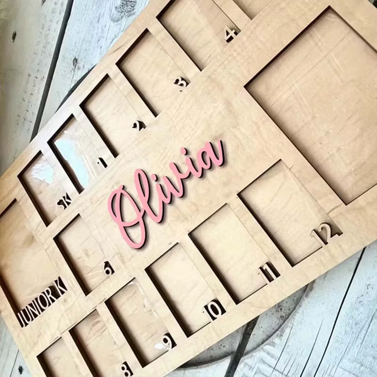 Custom Photo Frame Board Wooden Plaque Sign,Party Home School Decor Plaques,Photo Props,DIY Paintable,Birthday Graduation Gift