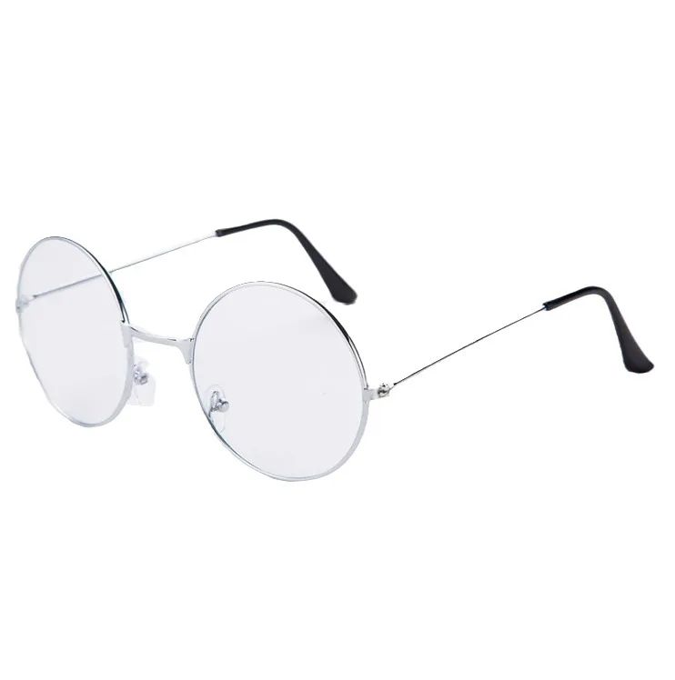 نظارات دائرية شفافة للنساء بإطار معدني، نظارات عين بمرآة مسطحة للفتيات، نظارات مضادة للضوء الأزرق، نظارات عصرية