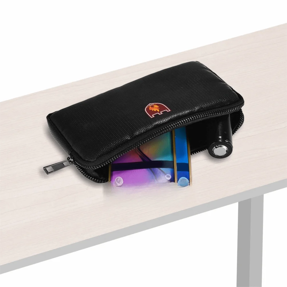 Silicone Coated Fireproof Document Bag Retardant Fiberglass Zipper Closure Fireproof Storage Bag Lightweight Water Proof