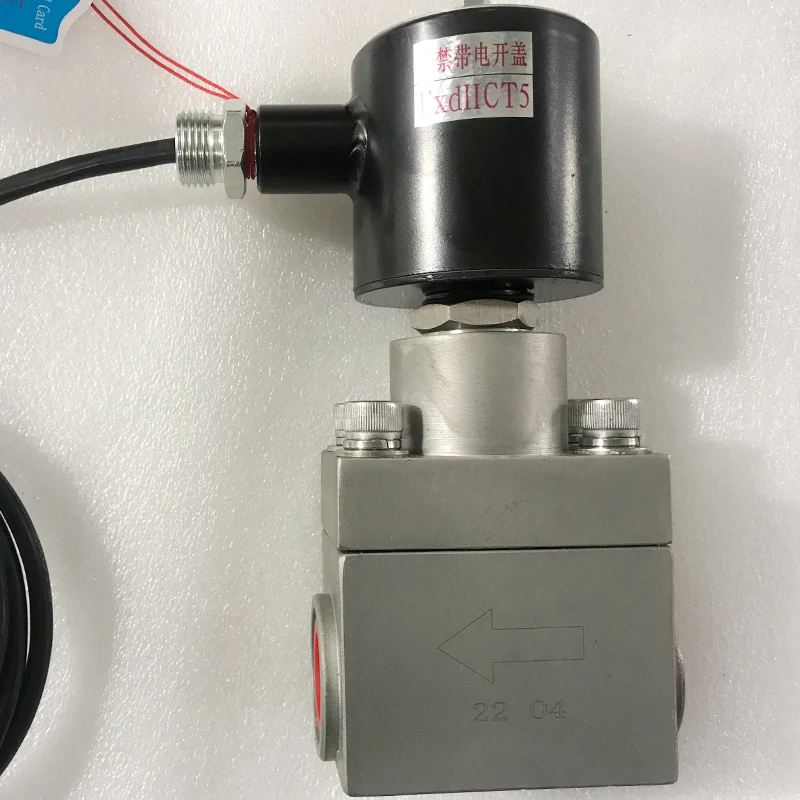 

350bar 35MPa 2 way water solenoid valve 1/2 inch DC24V Orifice 15mm SS304 DN15 normally Close explosion proof