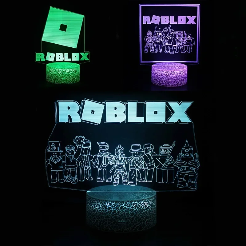 Game Roblox Cartoon 3D Night Light Desktop Colorful Ornaments Desk Lamp Bedside Student Children Decor Birthday Gifts Toys