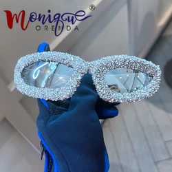 Luxury Diamond Y2k Punk Sports Sunglasses For Men Women Brand Designer Sun Glasses Fashion Vintage Shades UV400 Goggle Eyewear