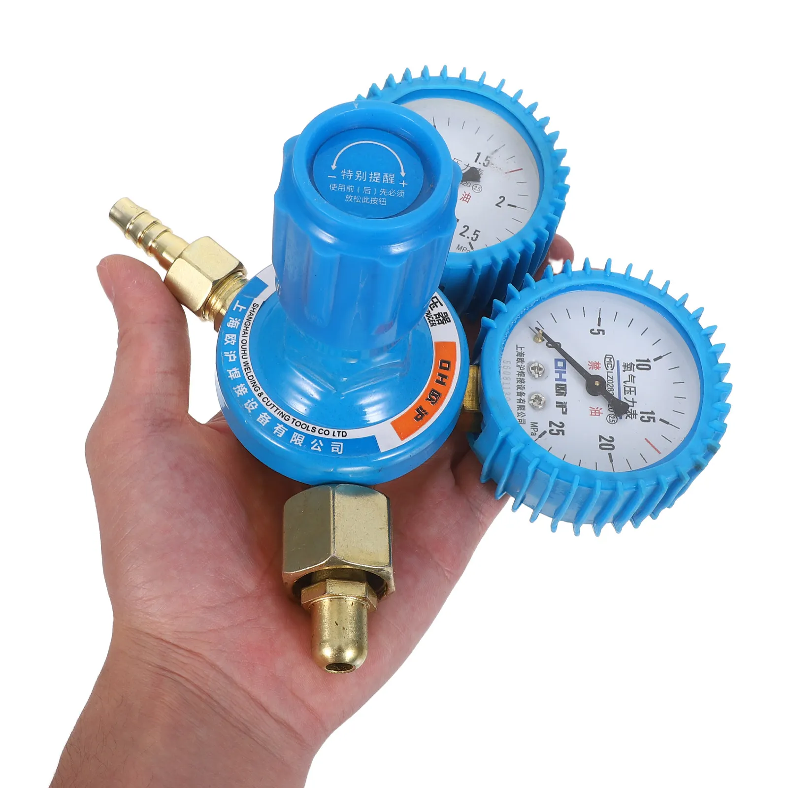

Oxygen Cylinder Pressure Reducing Valve Dual Display Shockproof Regulator Gauge Replacement Air Pressure Reducer for Welder