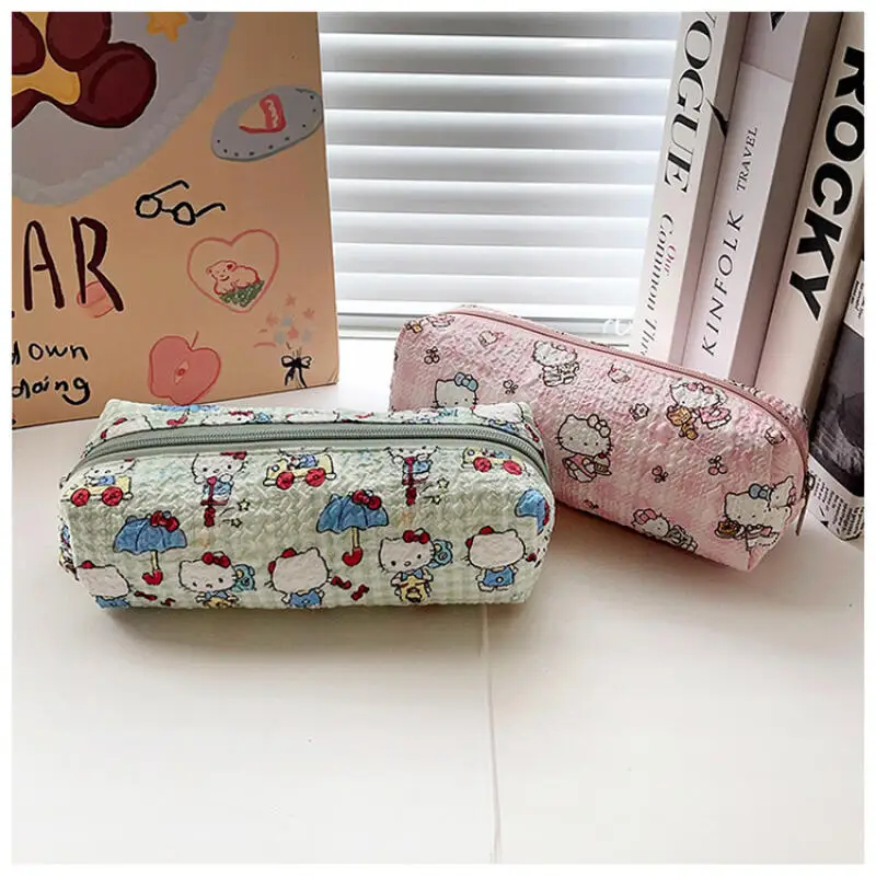

Sanrio Hello Kitty пенал мультфильм Kitty Cat пенал большой емкости студенческая сумка для хранения канцелярских принадлежностей косметички