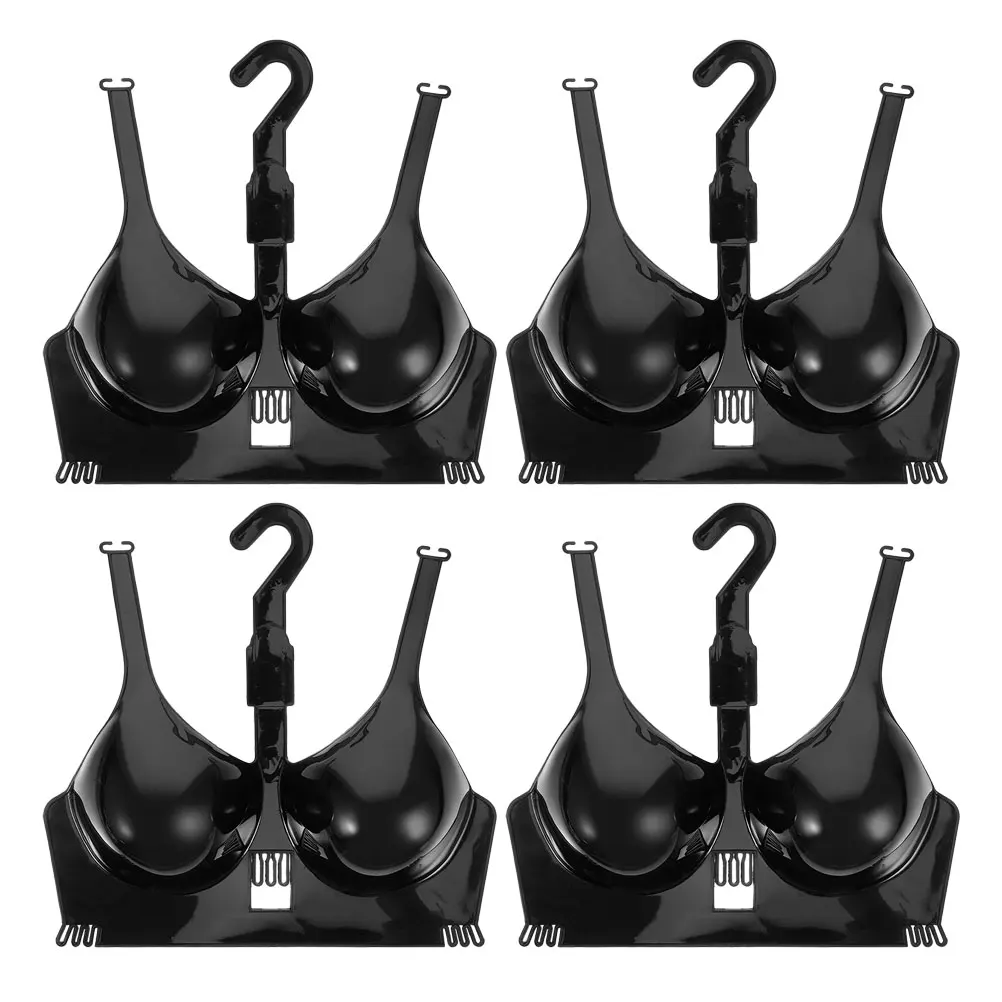 

4 Pcs Bra Model Clothes Rack Half Hanging Mannequin Body Female Hanger Black Woman