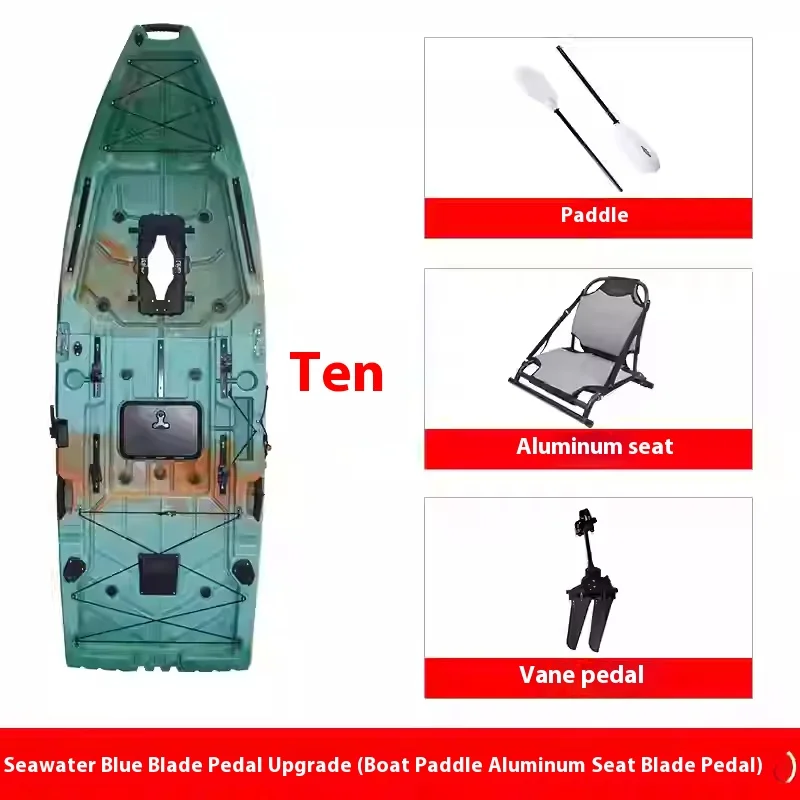 Novo isca barco de pesca pedal-distido caiaque moldagem rotacional pedal canoa cinto de segurança pedal elétrico empurrar água jogar