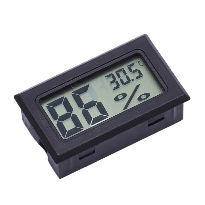 

Digital LCD Thermometer Hygrometer Mini Electronic Thermometer Cigar Humidity Monitor Built-in Sensors Home Use