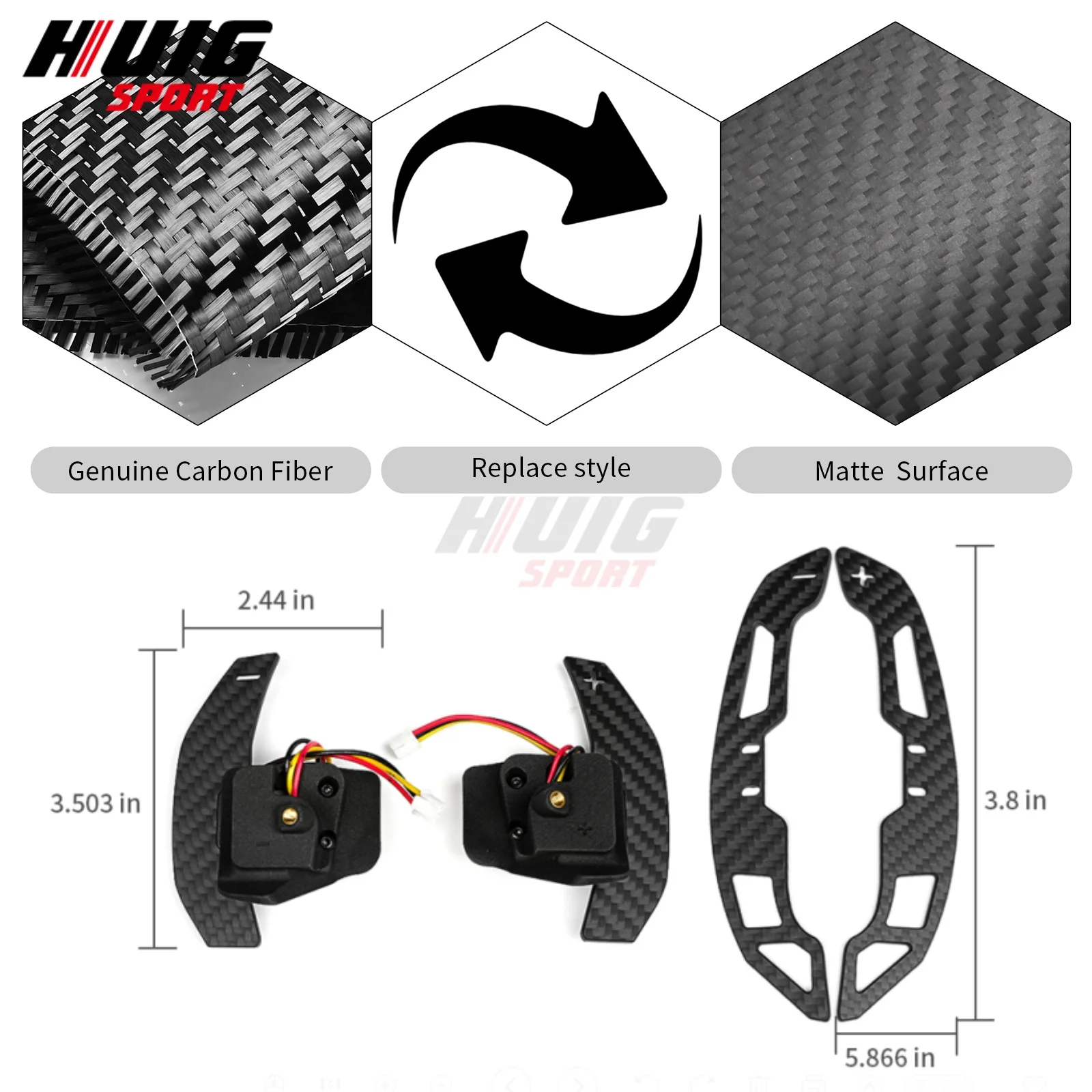 For VW Golf 5 6  GTI 2013-2020 Car Steering Wheel Carbon Fiber Magnetic Paddle Shifter Replacement Kit Cover Trim Accessories