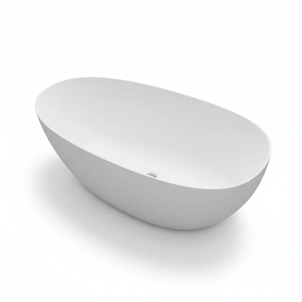 Freestanding Soaking Bathtub, 1.8m/71inch 2 Person Whirlpool Acrylic Bathtub, Oval Massage Tub, Hotel Bathroom Tub Spa