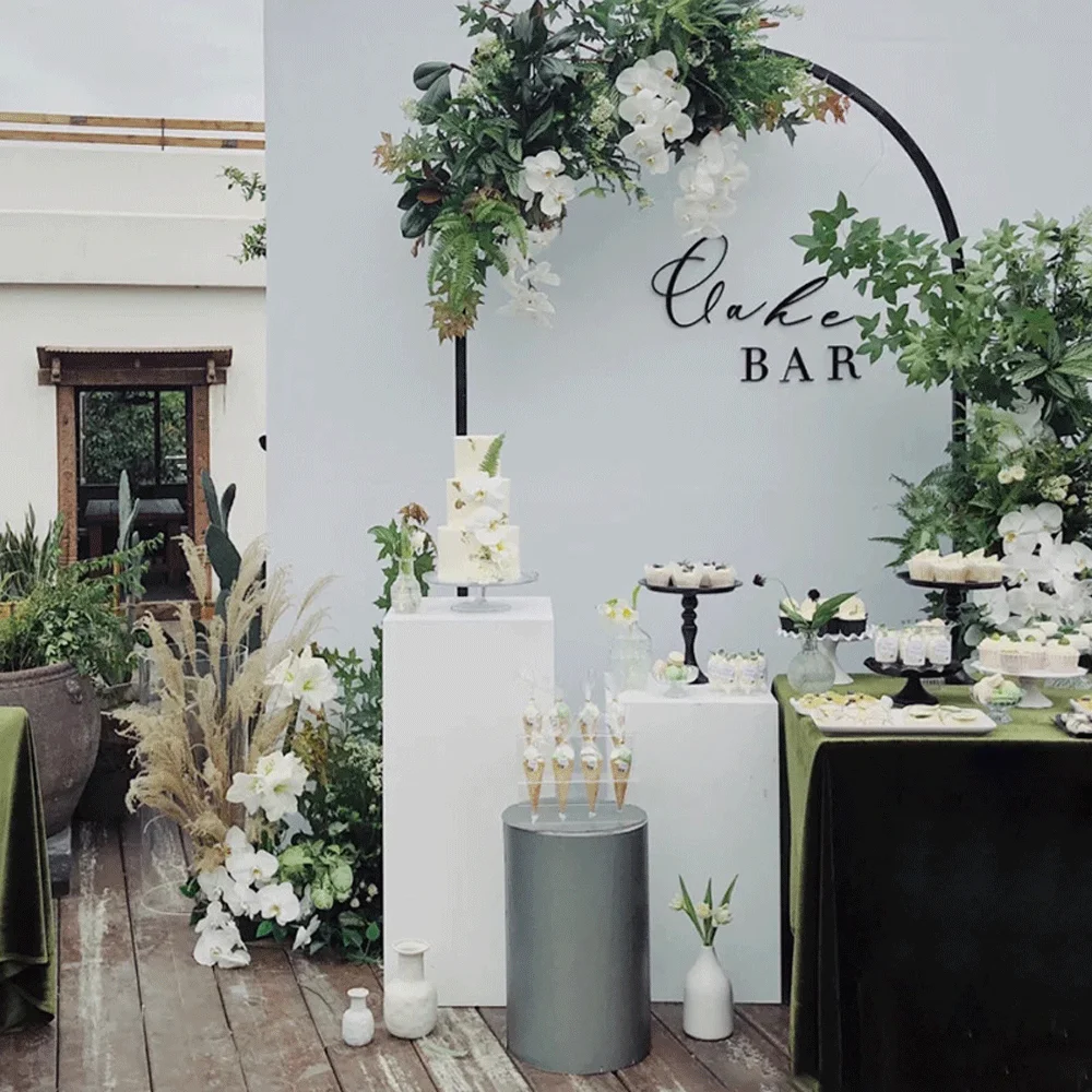 Simple Desing Square Metal Display Stands Wedding Flower Stand Cake Stand Set For Event And Party