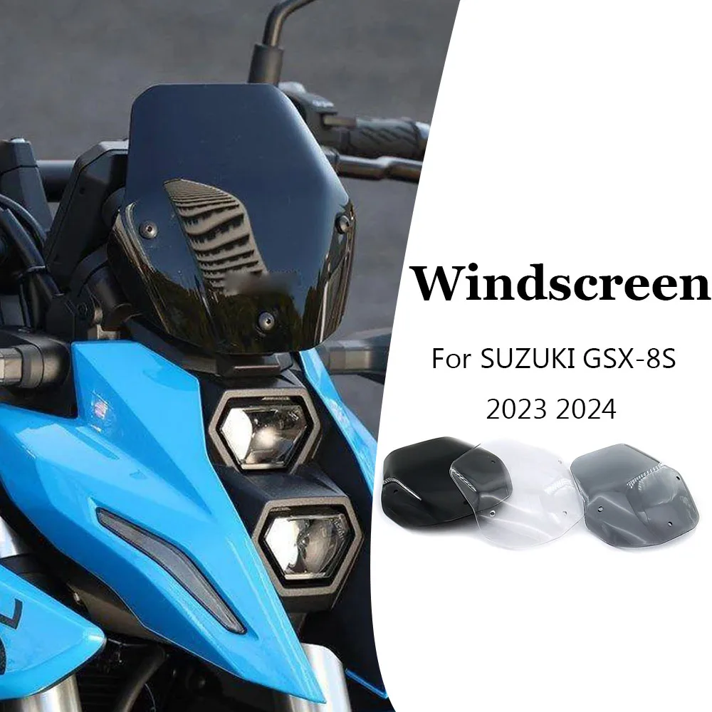 For Suzuki GSX-8S GSX8S 2023 2024 Motorcycle Accessories Windshields Windscreen Front Wind Air Deflector Fairing Black