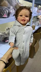55CM Full Vinly Body Reborn Dolls Boy Yannik Curly Rooted Hair with 3D Skin Venis Gifts for Children Bath Toy Waterproof