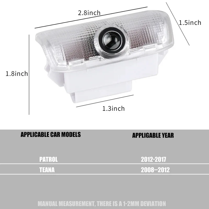 2Pcs Car Door Decoration LED Wireless Projector Lamp HD Magnetic Welcome Light For Nissan Nismo PATROL 2012-2017 TEANA 2008-2012