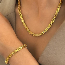 Stainless Steel Jewelry Set Simple Atmosphere Thick Chain Jewelry Set Adjustable Jewelry Set For Women Jewelry Everyday Wear