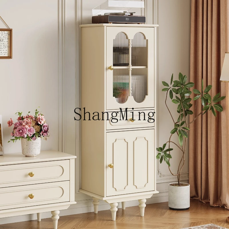 

ZYY White Cream Wind Solid Wood TV Cabinet Living Room Display Wall Household Corner Cabinet