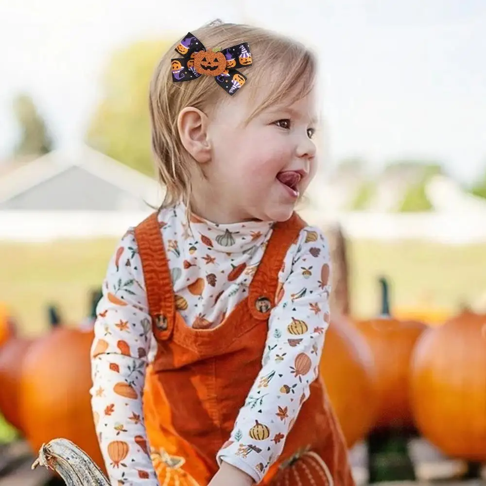 Fashion Ghost Halloween Bow Hair Clip Funny Eyeball Pumpkin Hairpin Hairpin Creativity Bat Duckbill Clip Cosplay