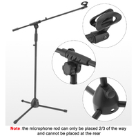 Floor Microphone Tripod Swing Arm Retractable Metal Microphone Stand Stage Performance Live Microphone Bracket Desktop Mic Tripo