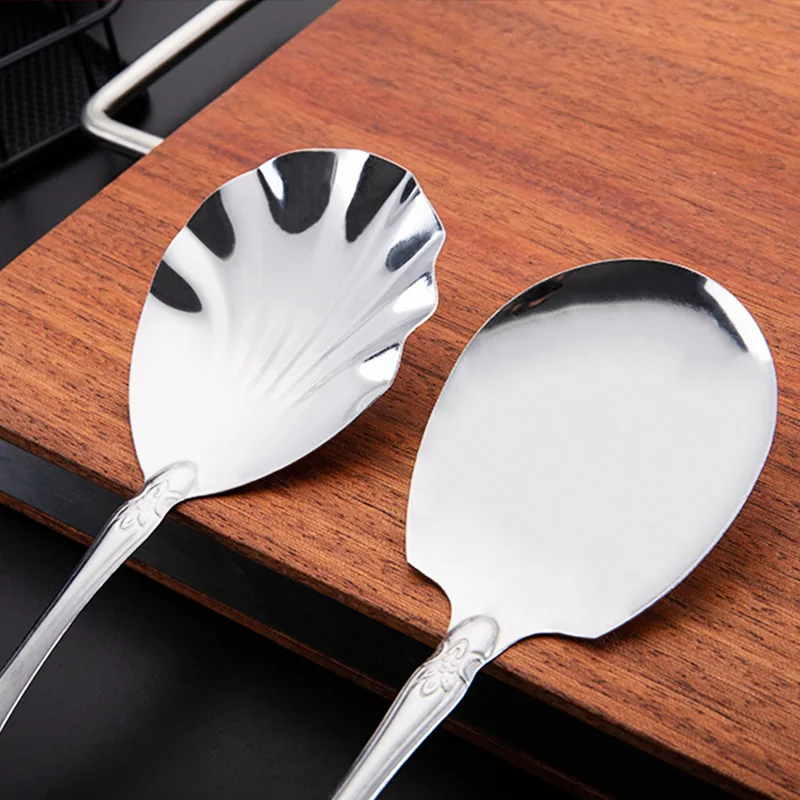 

1pcs Stainless Steel Kitchen Serving Spoon Soup Spoon Tableware Household Thickened Durable Meal Scooping Soup Special Cutlery
