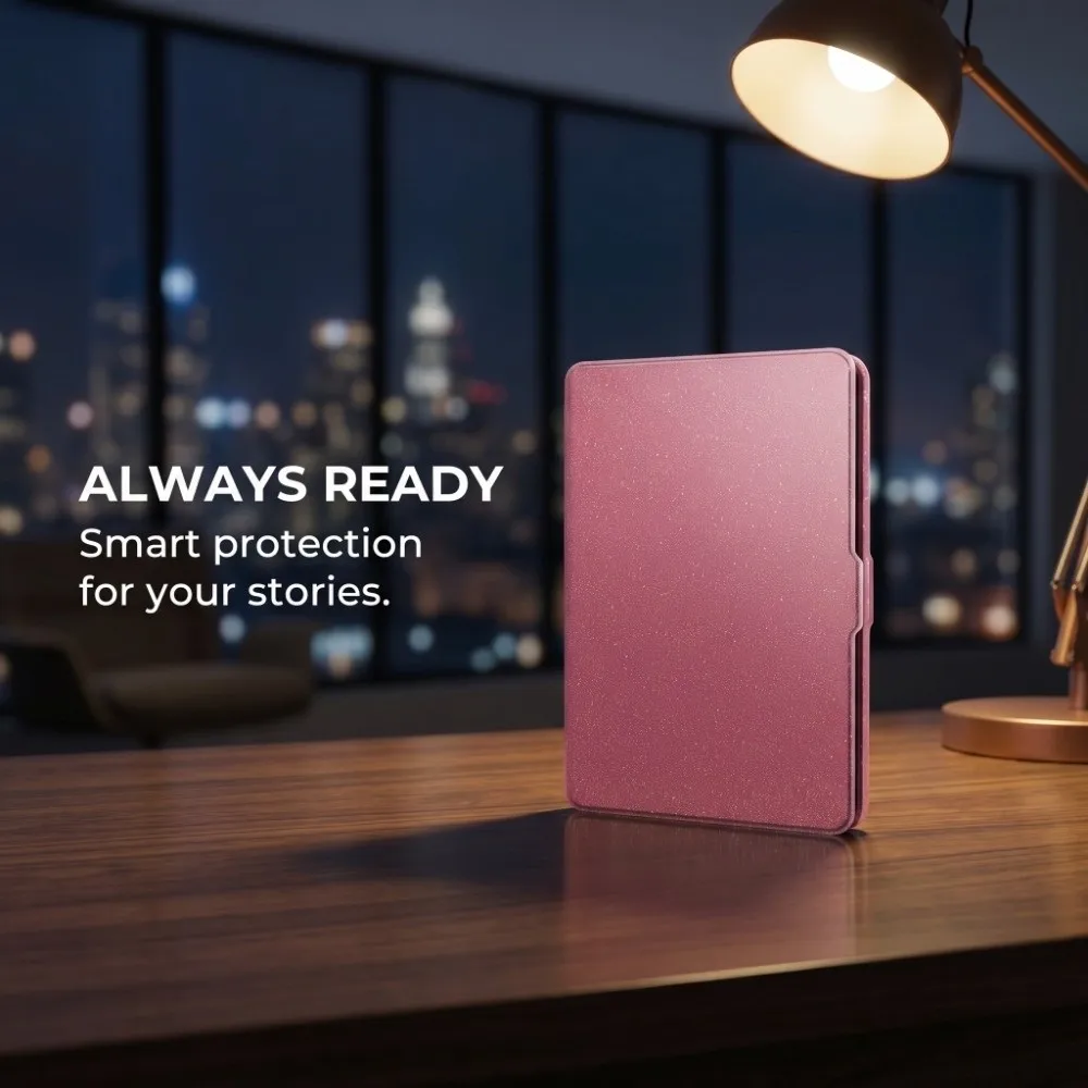 

6 inch Protective Case Glitter Powder Magnetic Acrylic Back Cover Shockproof 5th/6th/7th Gen for KOBO Clara Color/2E/BW
