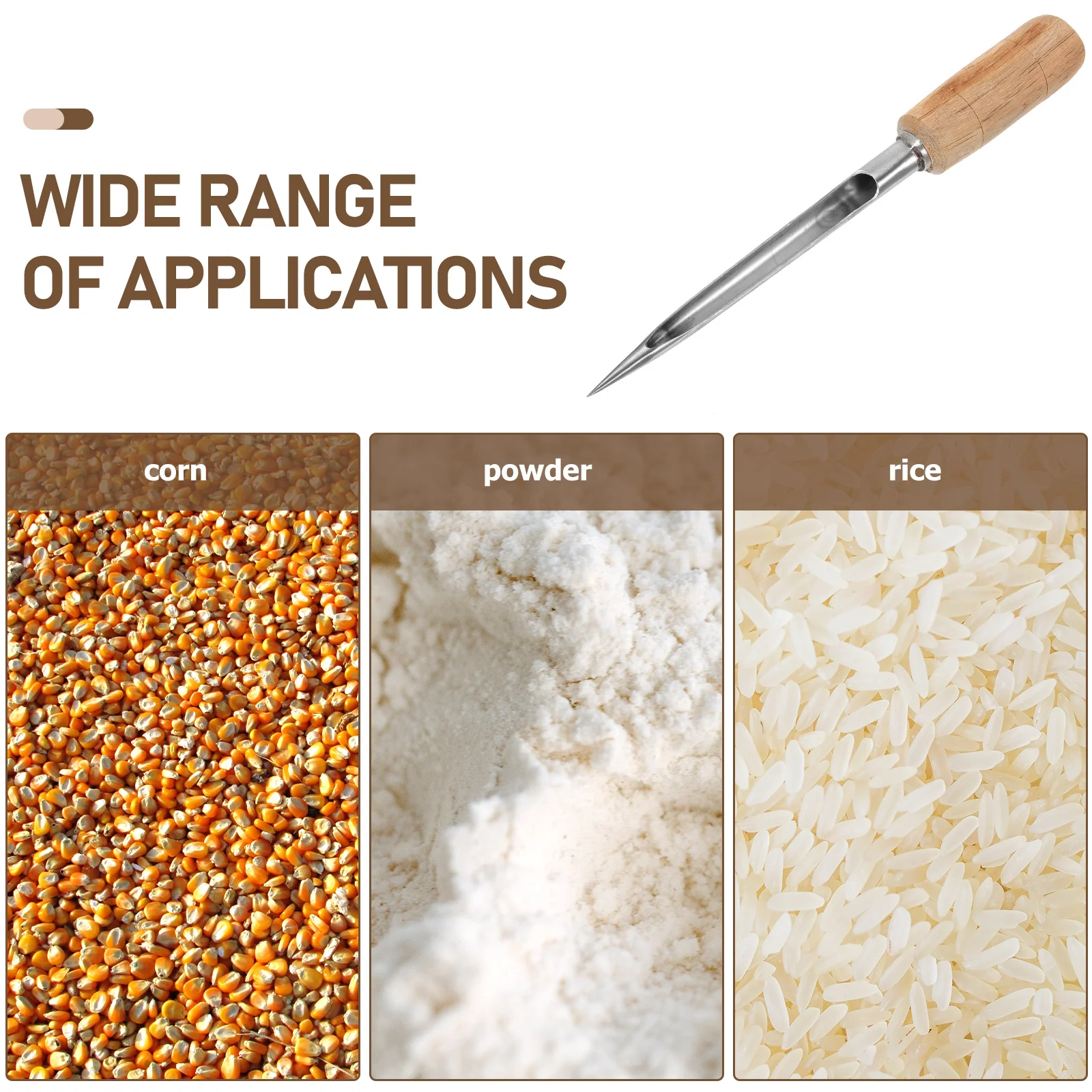 

Stainless Steel Grain Sampler 20x1.0 Powder Fertilizer Rice Tool Structure Simple Operation Cereal Metal Garden