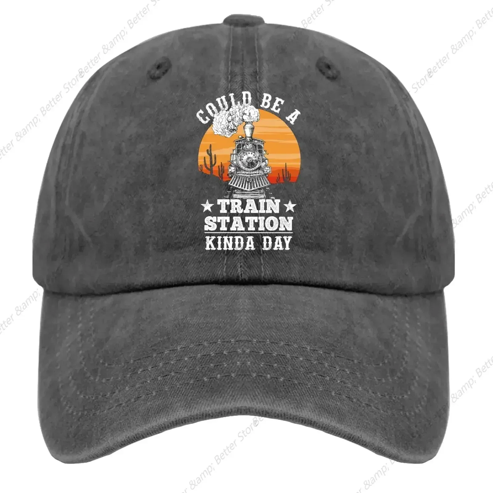 New Cap Could be a Train Station Kinda Day Dad Hats for Women Vintage Baseball Cap Adjustable