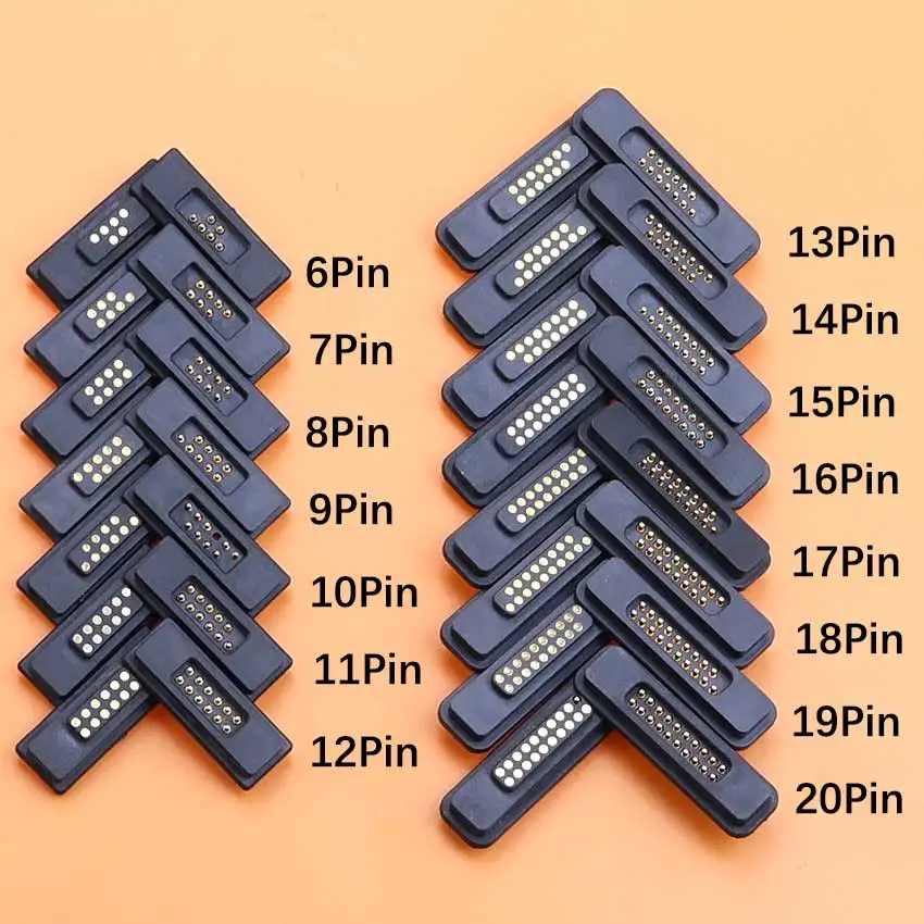6/7/8/9/10/11/12/13/14/15/16/17/18/19/20Pin Waterproof Male Female Spring Loaded Pogo Pin Magnetic Connector 2A DC Power Socket