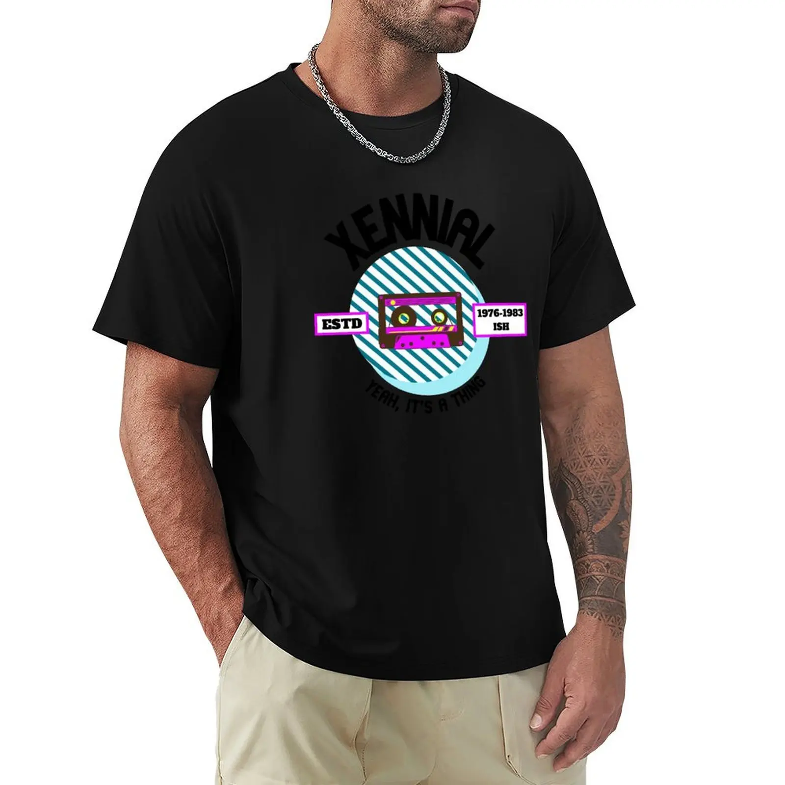 Xennial Cassette T-Shirt Plus Size Workout Short Sleeve Top