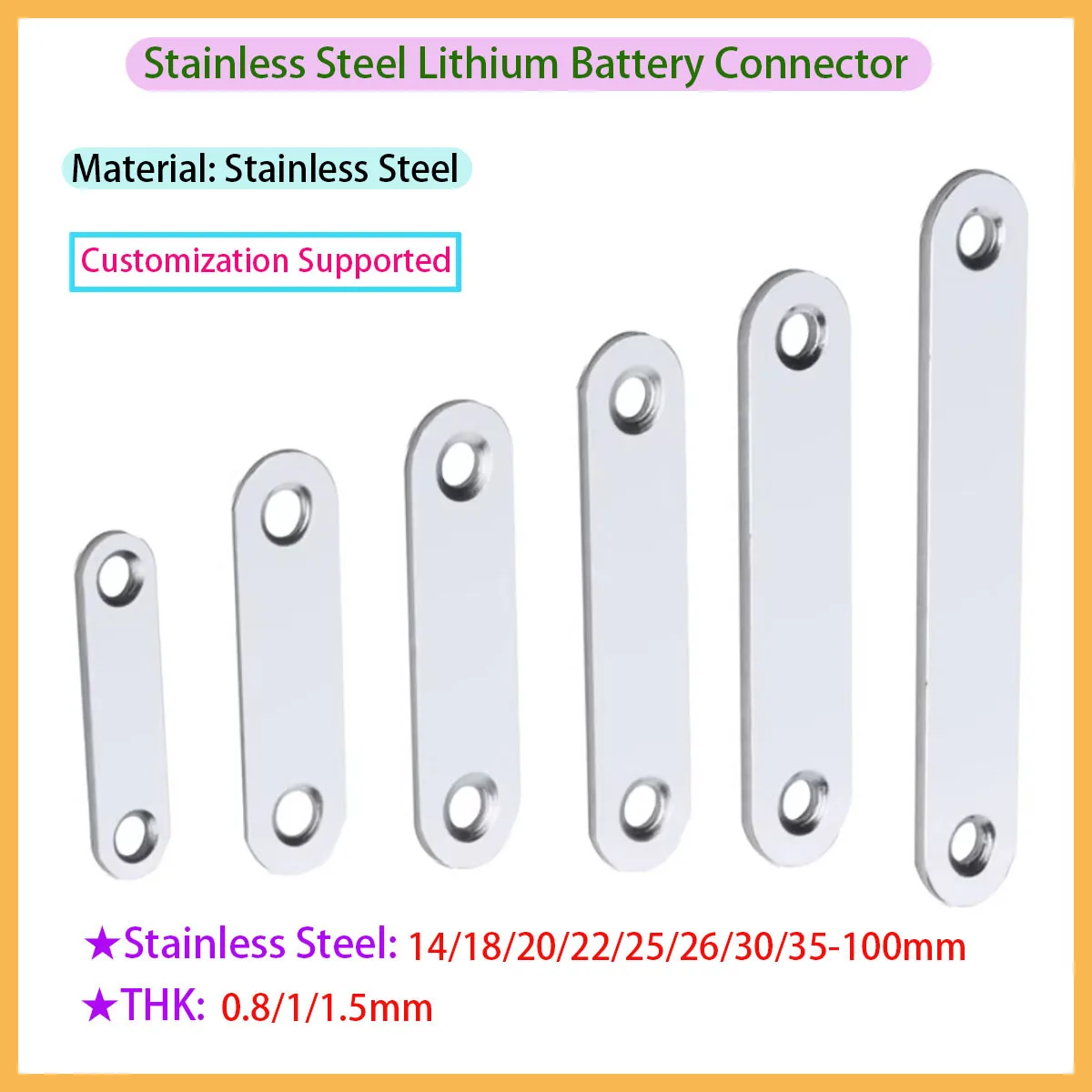 

Stainless Steel Connecting Sheets Battery Series Parallel Connectors Motor Power Fixing Sheets Copper Current Jumpers
