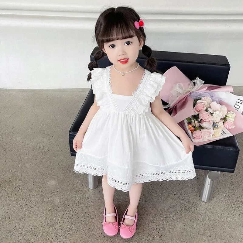 2026 Summer New Dress Super Fairy Thin Girls Sleeveless Suspender Princess Group Western Style Sleeveless Dress