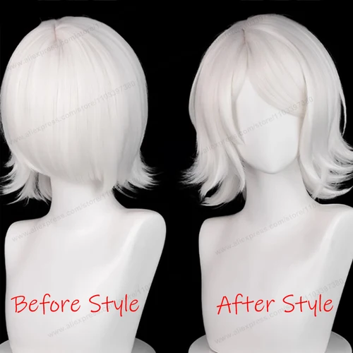 Imagen 2 del producto Peluca de Cosplay Juzo Suzuya de 35cm, pelo corto plateado y blanco para mujer, pelucas sintéticas resistentes al calor de Anime
