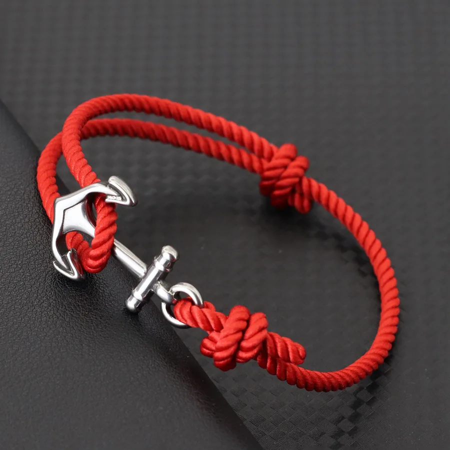 Marine Style Anchor Bracelet For Men Handmade Adjustable Grade A String Braslet Beach Surfing Wrap Braclet Cycling Accessories
