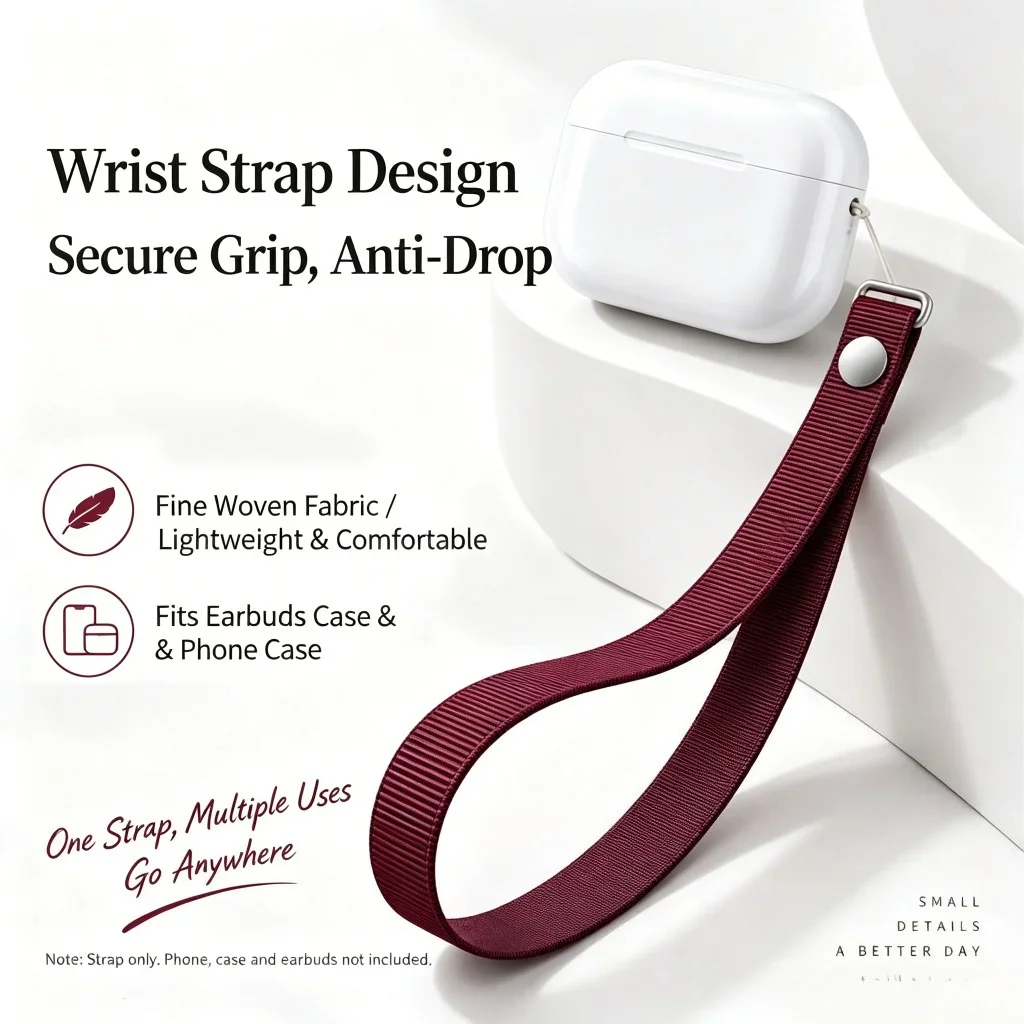 For iPhone Duo 18 Pro Max S27 Ultra Phone Case For AirPods 1:1 Original Replica Magnetic Woven Wrist Strap PET Anti-lost Lanyard