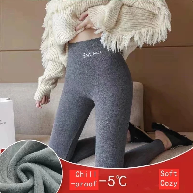 2022 Winter Thicken Lambwool Leggings Women Warm Fleece Lined Thermal Ankle-Length Pants Sexy Hight Waist Skinny Fitness Leggins