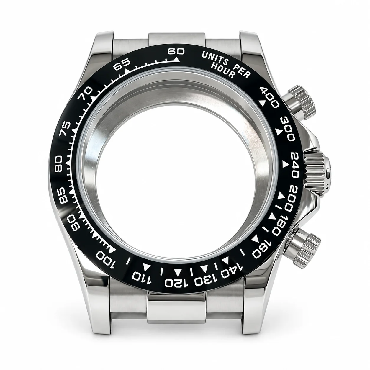 38mm Stainless Steel Chronograph Watch Case for 4130 4802 4801 Movement Sapphire Crystal Fits 28.5mm Dial DIY Watch Parts