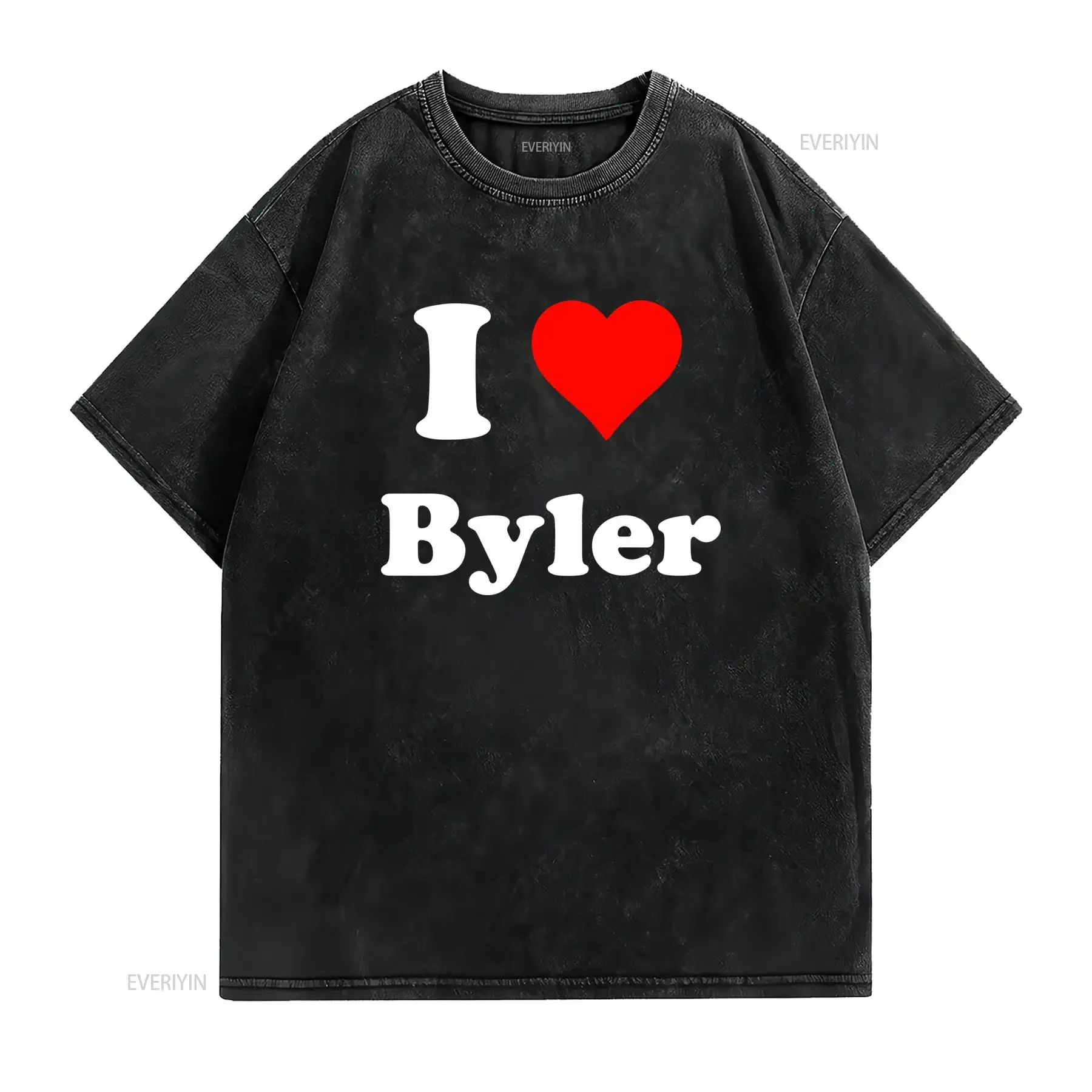 T shirt I Love Byler Girocollo casual tessuto leggermente elasticizzato vestibilità regolare stampa perfetta per uomo tutte
