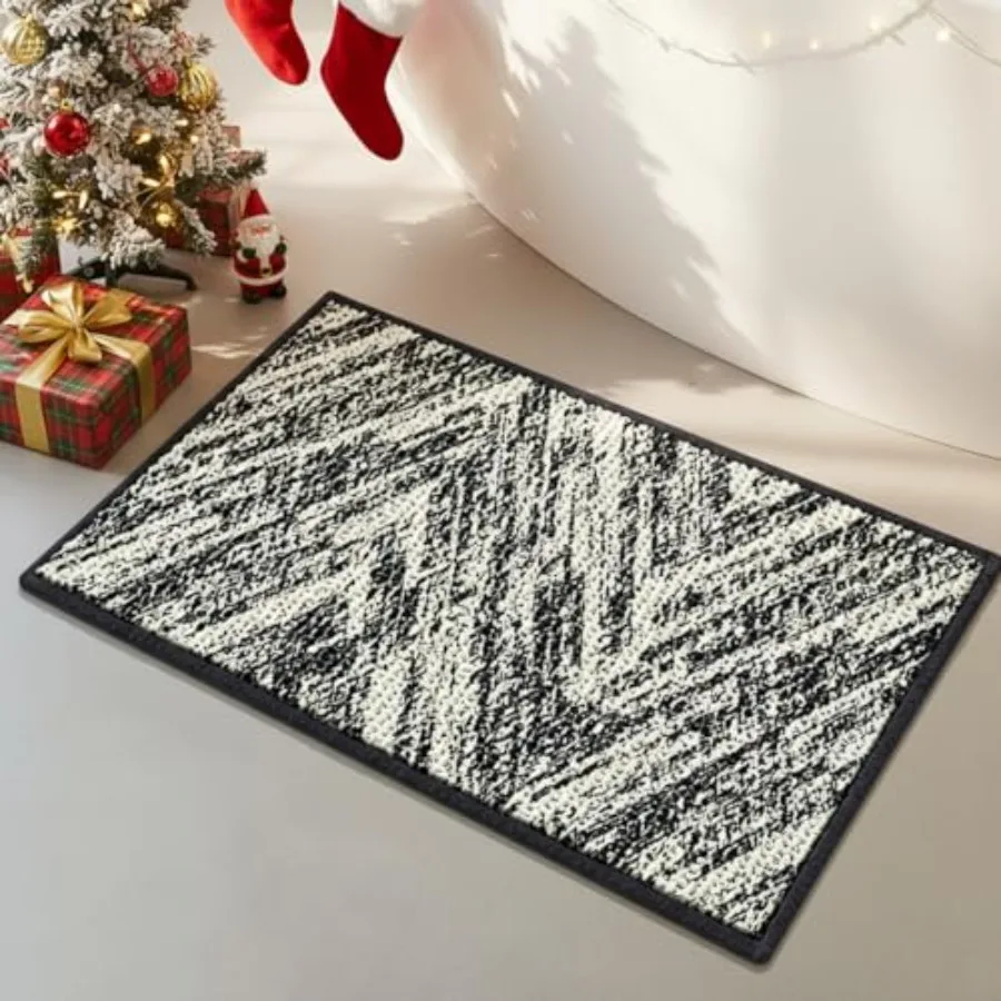 

Woven Bath Mat, Modern Bathroom Rug Non-Slip, Washable, Ultra-Absorbent, Quick-Drying Minimalist Bathroom Decor,24"x16