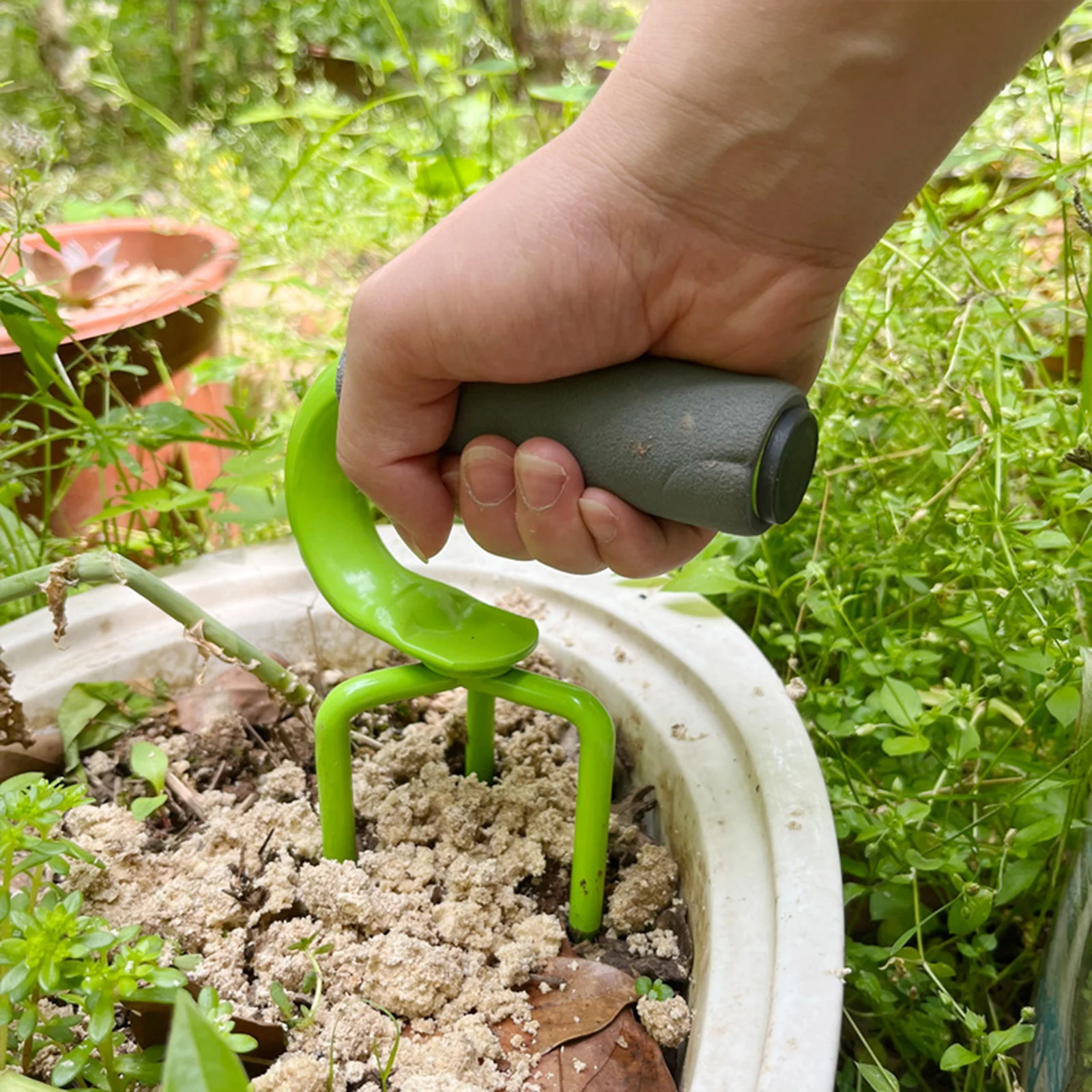 Imagem -04 - Mini Metal Jardinagem Garra Ferramenta de Escavação Rebento Manual Mão Rake Cultivador Afrouxamento do Solo do Quintal Plantando Ferramenta Agrícola