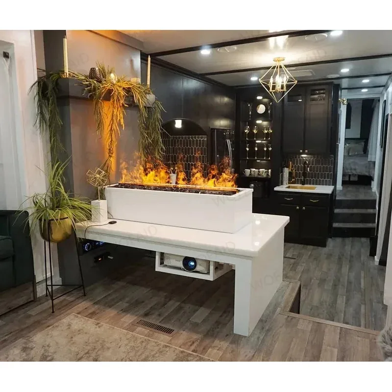 

Ультратонкий встраиваемый электрический камин с имитацией пламени, подставка для телевизора с функцией увлажнителя воздуха для декора дома