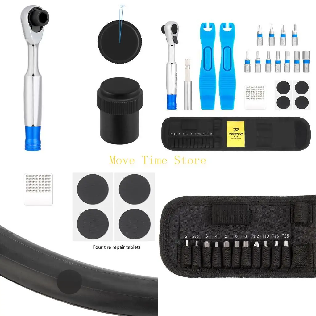 

92ME Comprehensive Cycling Tool Set for Multifunctional Repair Including Tire Patching and Adjustment Tool Alloy Steel Design