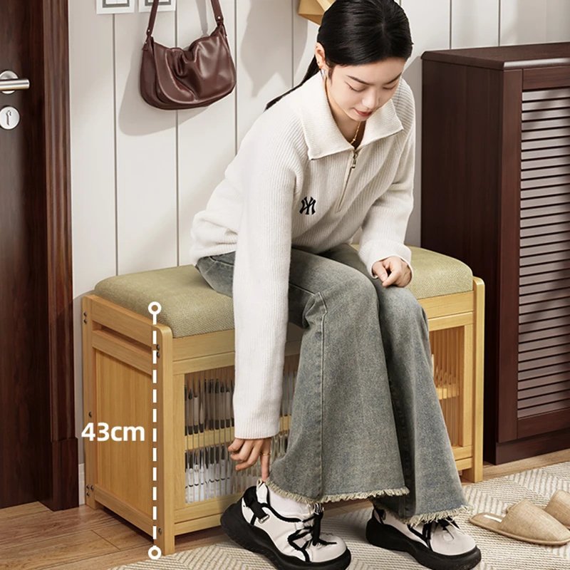 عرض شفاف رفوف خزانة الأحذية تظهر رف الأحذية الخشبي الشمال خزانة مرآة برج أدراج أثاث المنزل Zapatero #2