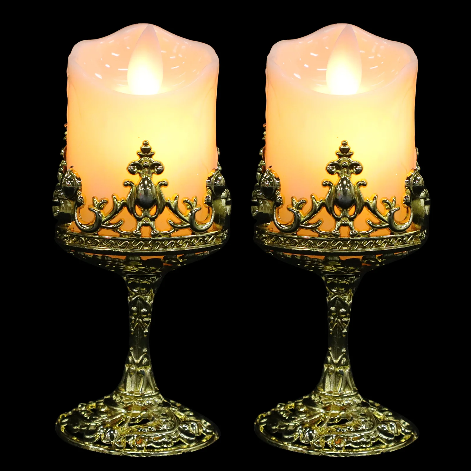 

2pcs LED Electronic C les Home Decoration Smokeless Flameless Wax Simulated Operated Party Wedding Lighting
