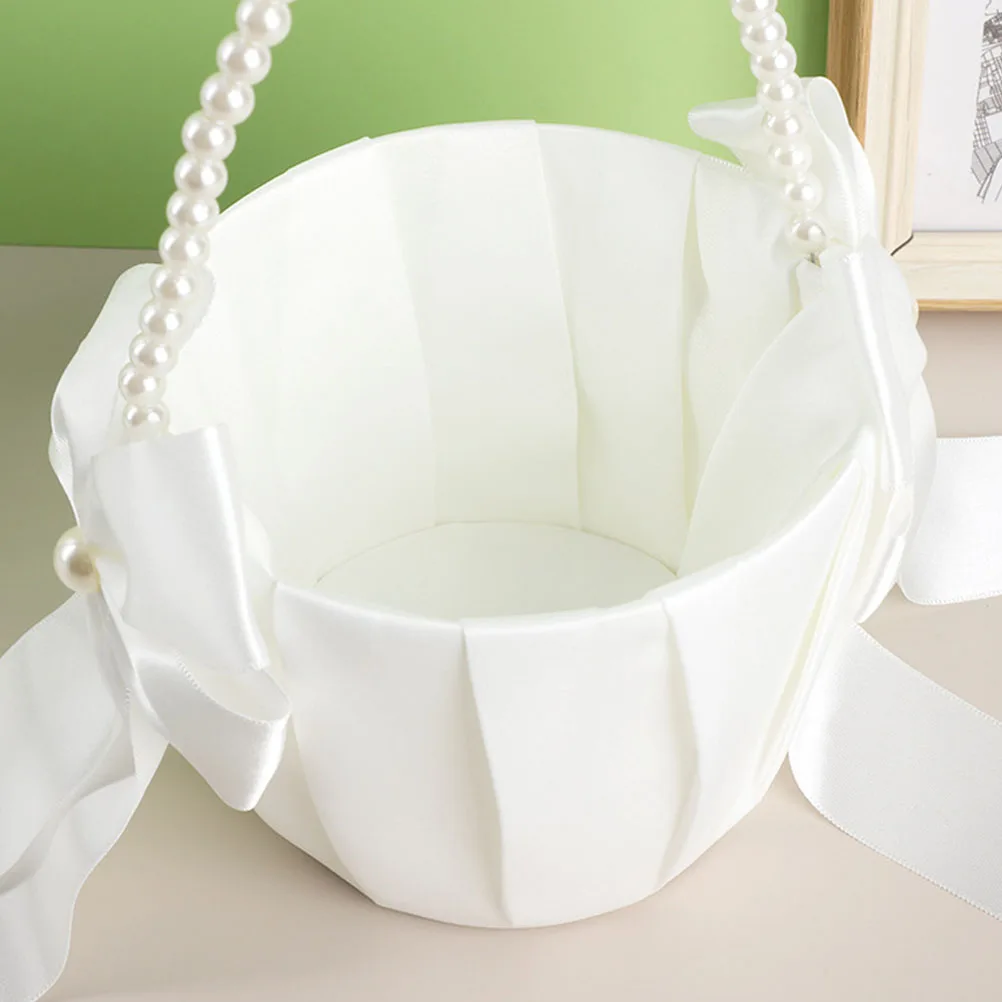 

Elegant Wedding Flower Girl Basket Petal Decoration Ceremony Party Gift Container Delicate Storage Baskets Bridal Wedding